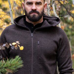 Triple Aught Design Praetorian Hoodie – Men’s M • Heather Deadfall • Merino Wool